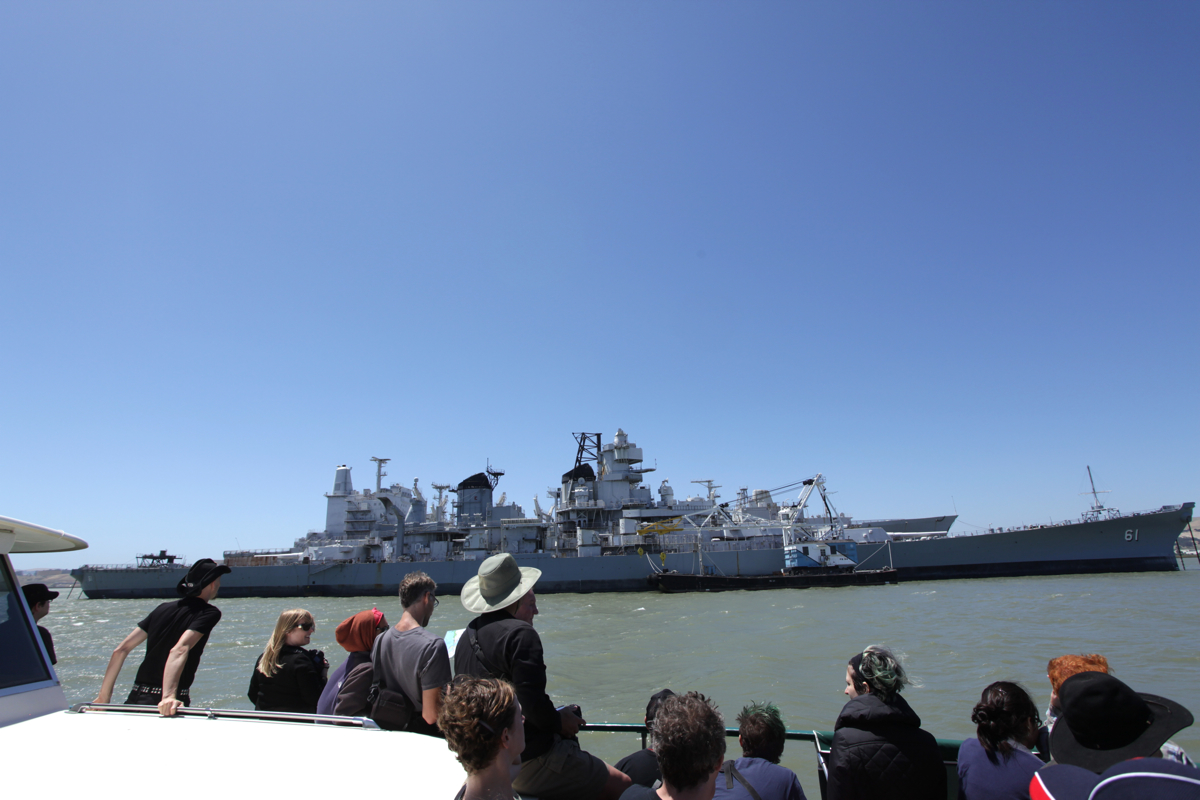 USS Iowa http://atlasobscura.com/place/suisun-bay-ghost-fleet 